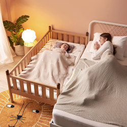 Beech wood splicing widened single boy baby children's bed Beech wood splicing widened single boy baby children's bed