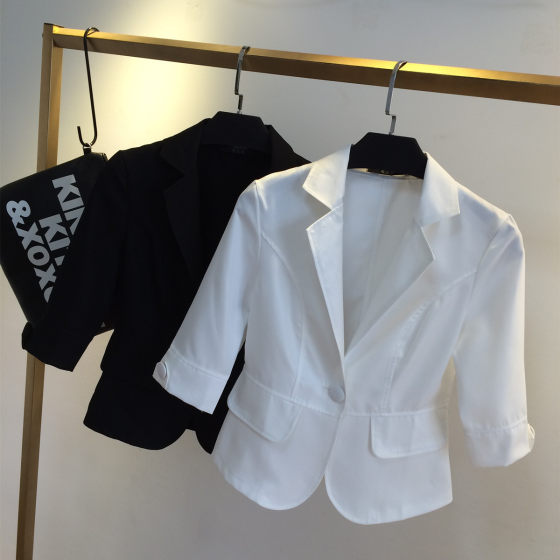 New summer small suit jacket for women, thin, slim and casual short-sleeved Korean style slim temperament
New summer small suit jacket for women, thin, slim and casual short-sleeved Korean style slim temperament