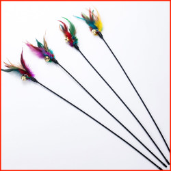 Cat Teaser Wand Toy, Durable and Bite-Resistant, Long Rod for Kittens, Cat Teaser Wand with Feathers and Bell, Cat Supplies, Self-Entertainment and Boredom-Relief Gadget Cat Teaser Wand Toy, Durable and Bite-Resistant, Long Rod for Kittens, Cat Teaser Wand with Feathers and Bell, Cat Supplies, Self-Entertainment and Boredom-Relief Gadget