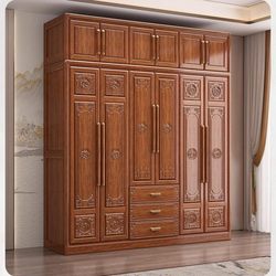 Ancient Wood Phil Walnut Solid Wood Wardrobe For Home Bedroom Solid Wood Modern Minimalist Large and Small Apartment Log Storage Cabinet Ancient Wood Phil Walnut Solid Wood Wardrobe For Home Bedroom Solid Wood Modern Minimalist Large and Small Apartment Log Storage Cabinet