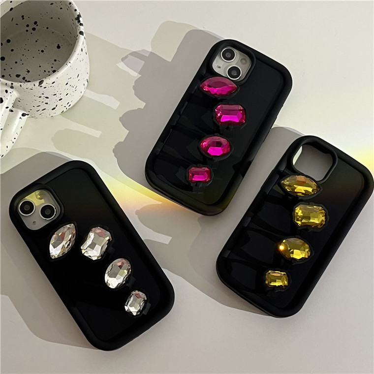 Luxury Girls 3D Ruby Rhinestone Bling Finger Ring 15, 14, 13, 12 iPhone Case