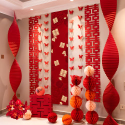 Wedding Decoration Set for the Groom's New House and the Bride's Bedroom, Garlands, Hanging Decorations, Wedding Dressing Gown, Background Wall Wedding Decoration Set for the Groom's New House and the Bride's Bedroom, Garlands, Hanging Decorations, Wedding Dressing Gown, Background Wall