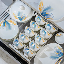 Bowl Set for Home Use 2025 New Model Jingdezhen Light Luxury Bone China Tableware Set Bowl and Plate Set for Home Use Housewarming New Home Bowl and Plate Bowl Set for Home Use 2025 New Model Jingdezhen Light Luxury Bone China Tableware Set Bowl and Plate Set for Home Use Housewarming New Home Bowl and Plate