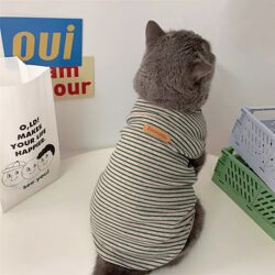 Cat Clothes Summer Pure Cotton Small Puppy Teddy Bichon Dog Summer Vest British Shorthair Blue Cat Kitten Clothes Cat Clothes Summer Pure Cotton Small Puppy Teddy Bichon Dog Summer Vest British Shorthair Blue Cat Kitten Clothes