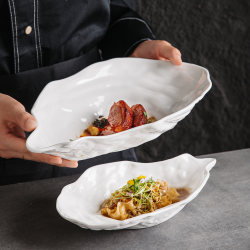 Creative Oyster Shell Ceramic Plate, Household Dish Plate, Creative Artistic Dish Plate, Tableware, Simple Western Restaurant Plate, Commercial Use Creative Oyster Shell Ceramic Plate, Household Dish Plate, Creative Artistic Dish Plate, Tableware, Simple Western Restaurant Plate, Commercial Use