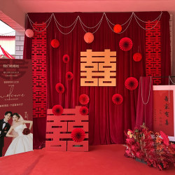 Wedding Decoration Festive Setup Rural Outdoor Courtyard Full Set Wedding Celebration Venue Background Wall Reception Photo Area Wedding Decoration Festive Setup Rural Outdoor Courtyard Full Set Wedding Celebration Venue Background Wall Reception Photo Area