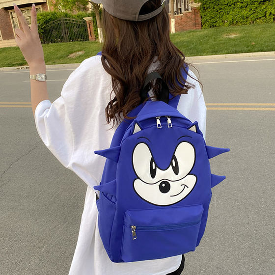 Cartoon schoolbag female student 2024 new style sonic boy hedgehog couple backpack large capacity travel backpack men 
Cartoon schoolbag female student 2024 new style sonic boy hedgehog couple backpack large capacity travel backpack men