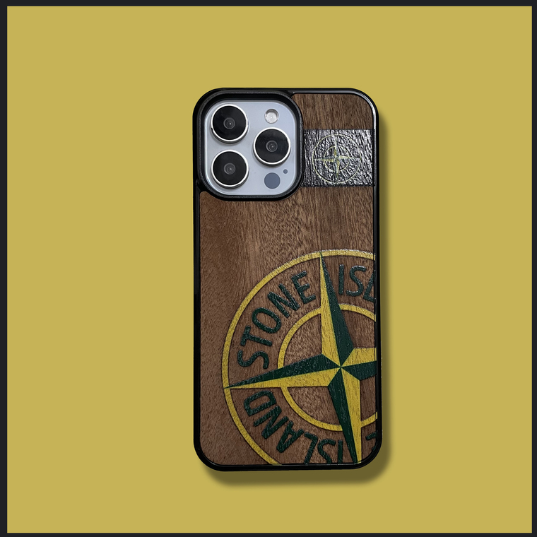 Stone Island Natural Wood New 15, 14, 13, 12 iPhone Case