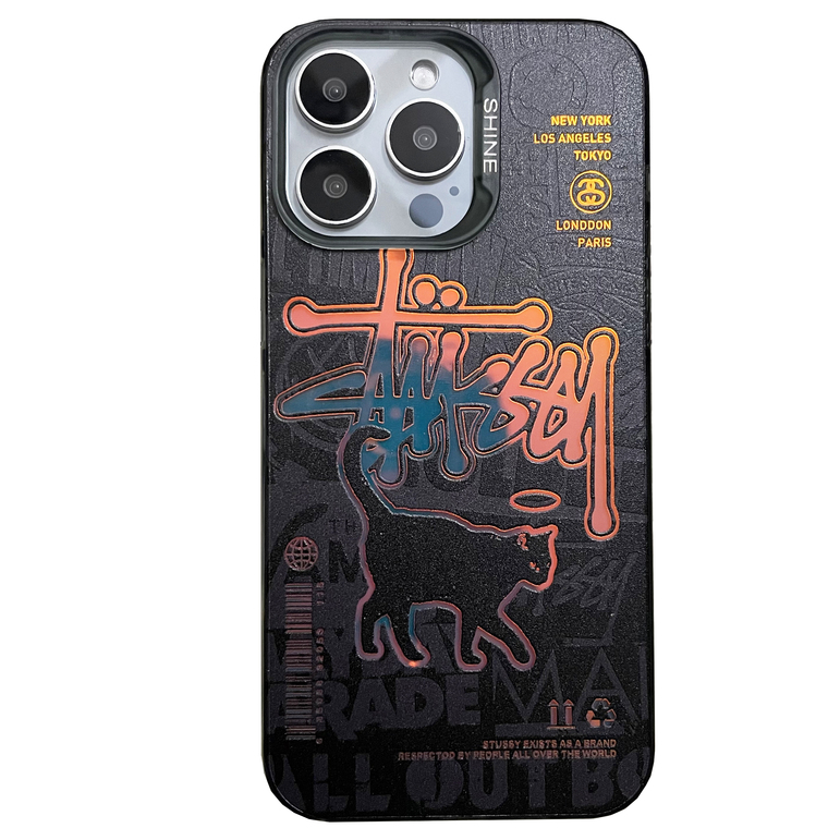 Stussy Black Cat New 15, 14, 13, 12 iPhone Case