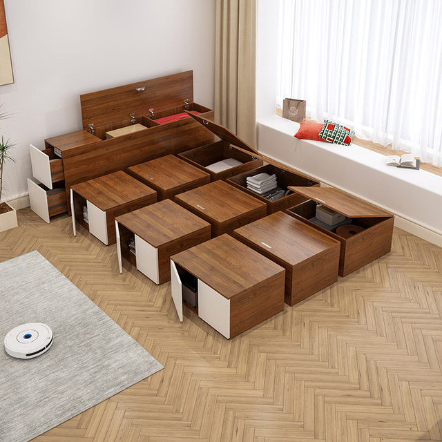 Multifunctional tatami bed box storage bed Rubik's cube combination bed small apartment balcony study floor bed wardrobe integrated Multifunctional tatami bed box storage bed Rubik's cube combination bed small apartment balcony study floor bed wardrobe integrated