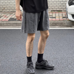 NickTian washed black sports shorts and sweatpants NickTian washed black sports shorts and sweatpants