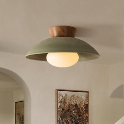 Retro Green Plush Ceiling Lamp, Wabi-Sabi Style, Vintage Entryway, Bedroom, Balcony, Hallway, Cloakroom, Magic Bean Ceiling Lamp Retro Green Plush Ceiling Lamp, Wabi-Sabi Style, Vintage Entryway, Bedroom, Balcony, Hallway, Cloakroom, Magic Bean Ceiling Lamp