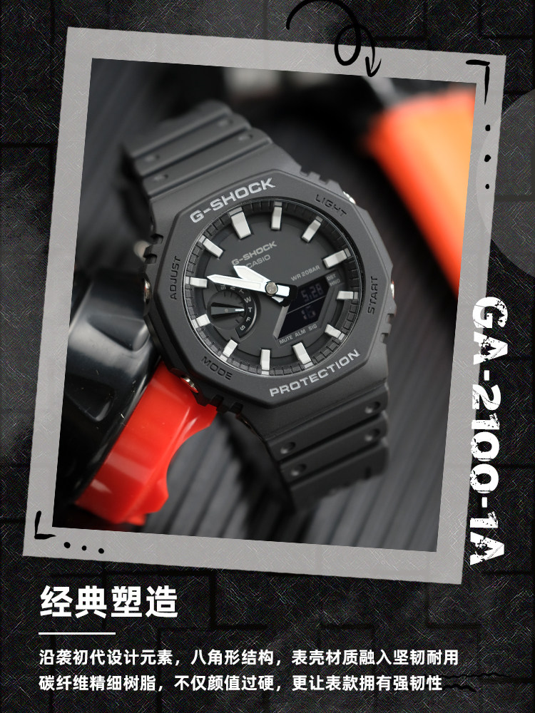 Casio G-Shock GA-2100-1A1 पुरुषों की ऑक्टागोनल