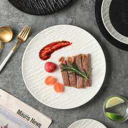 Rock-Patterned Ceramic Plate, High-End Round Plate, Shallow Plate, Large White Western-Style Plate, Steak Plate, Flat Plate, 2024 New Model Rock-Patterned Ceramic Plate, High-End Round Plate, Shallow Plate, Large White Western-Style Plate, Steak Plate, Flat Plate, 2024 New Model