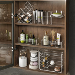 Mirror Cabinet Storage Box for Washbasin, Cosmetics, Lipstick, Bathroom Cabinet with Compartments and Slanted Opening for Organization Mirror Cabinet Storage Box for Washbasin, Cosmetics, Lipstick, Bathroom Cabinet with Compartments and Slanted Opening for Organization