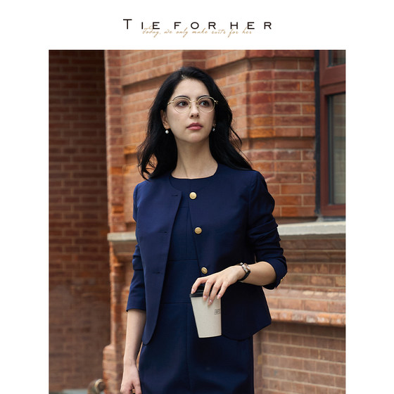 TieForHer GABRI founding series wool short jacket for women, high intelligence commuting versatile blazer TieForHer GABRI founding series wool short jacket for women, high intelligence commuting versatile blazer