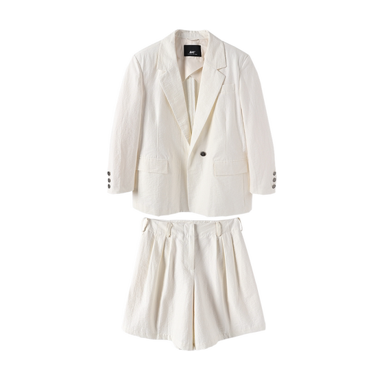 Jinggu Black Label JGGU Cotton + High-quality Blended Fabric Washed Texture Suit Jacket High Waist Pants Series Set Jinggu Black Label JGGU Cotton + High-quality Blended Fabric Washed Texture Suit Jacket High Waist Pants Series Set