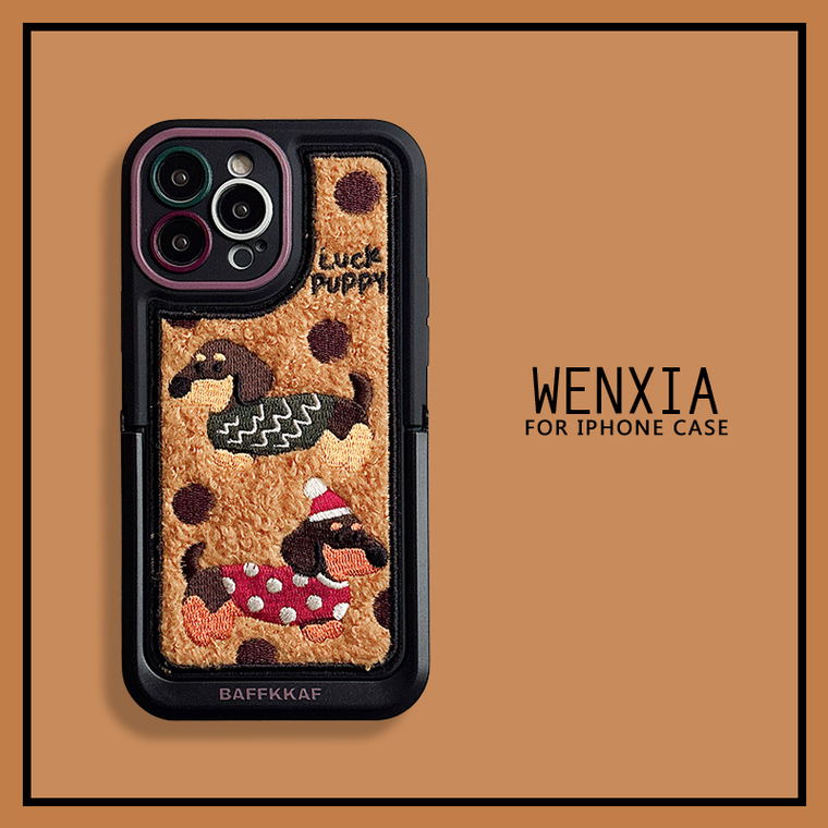 Polkadots Sausage Dog 3D Fluffy 15, 14, 13, 12, 11 iPhone Case