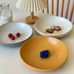 【Fan-Favorite Style 0.75kg Pieces 9inch Deep Plates】Household Tableware Ceramic Dish Bowl Salad Plate Vintage Soup Plate 【Fan-Favorite Style 0.75kg Pieces 9inch Deep Plates】Household Tableware Ceramic Dish Bowl Salad Plate Vintage Soup Plate