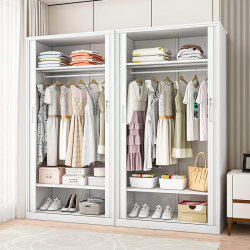 Rolling Door Wardrobe Sliding Door Storage Cabinet Home Bedroom Iron Large Capacity Metal Sliding Door Clothes Rack Storage Wardrobe Rolling Door Wardrobe Sliding Door Storage Cabinet Home Bedroom Iron Large Capacity Metal Sliding Door Clothes Rack Storage Wardrobe