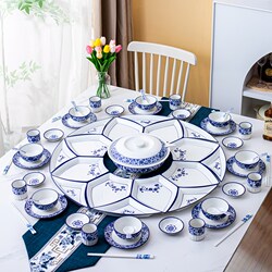 New Round Table Plates, Home-Use Trendy Ceramic Platters for New Year's Eve Reunion Dinner, Platter Tableware Set, Bowl and Plate Set New Round Table Plates, Home-Use Trendy Ceramic Platters for New Year's Eve Reunion Dinner, Platter Tableware Set, Bowl and Plate Set