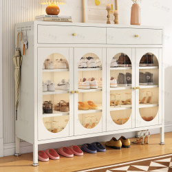 Shoe Cabinet for Home Use, Integrated Wall-Mounted Storage Cabinet for Entryway, Dust-Proof Shoe Rack for Elevator Entrance, Multi-Layer Steel with Drawers Shoe Cabinet for Home Use, Integrated Wall-Mounted Storage Cabinet for Entryway, Dust-Proof Shoe Rack for Elevator Entrance, Multi-Layer Steel with Drawers