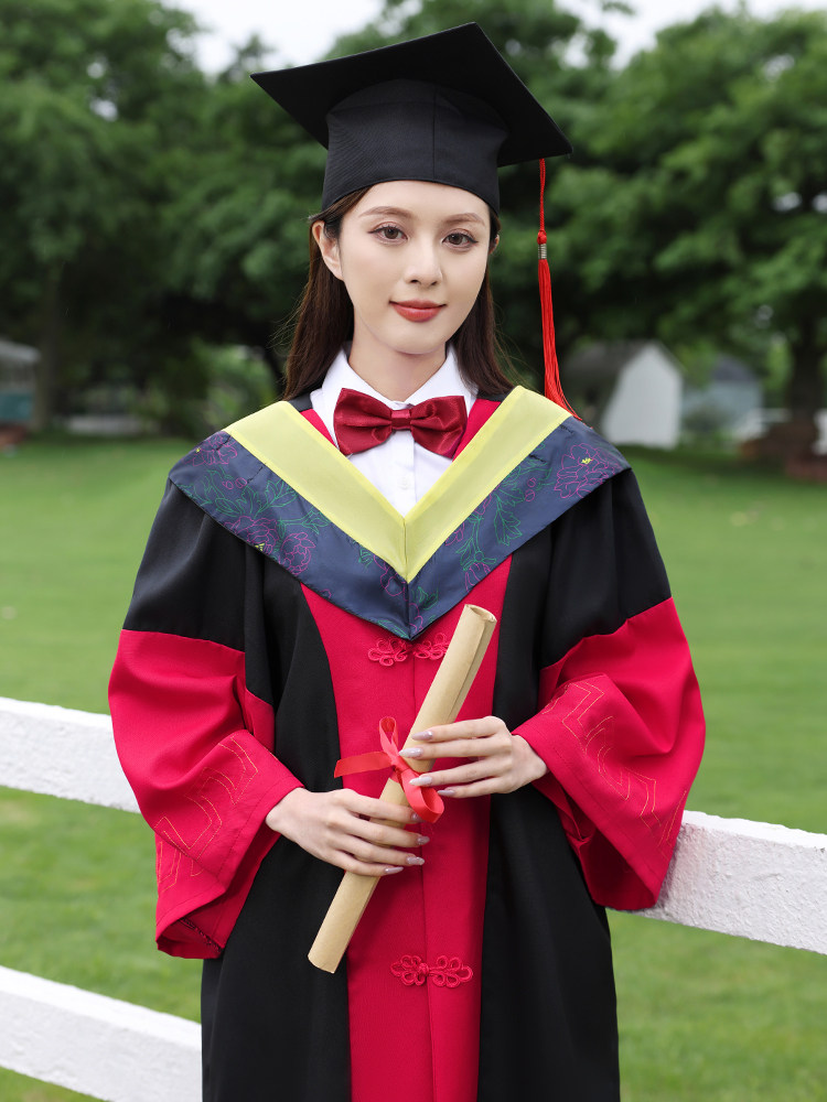 Traje de Doctorado Jun Yingxian Vestido de Graduación Estilo