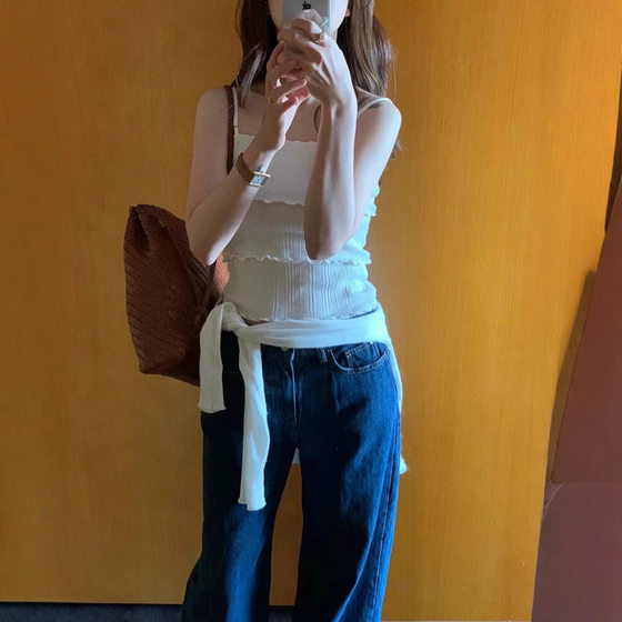 Objet now has H25 summer Korean Dongdae Gate slim and solid color umbilical ear ears thin shoulder strap splicing suspender
Objet now has H25 summer Korean Dongdae Gate slim and solid color umbilical ear ears thin shoulder strap splicing suspender