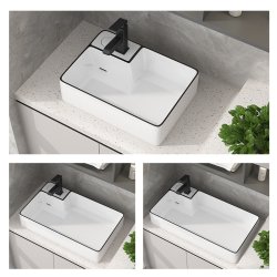 Household Large-Size Ceramic Countertop Basin Bathroom Balcony Washing Machine Wash Basin Table Control Side Left and Right Drainage Household Large-Size Ceramic Countertop Basin Bathroom Balcony Washing Machine Wash Basin Table Control Side Left and Right Drainage