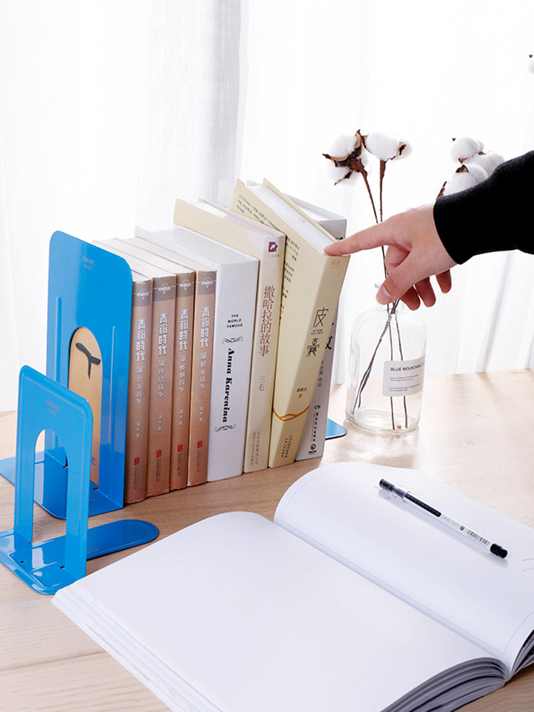 Deli 金属製ブックスタンド - 2パック