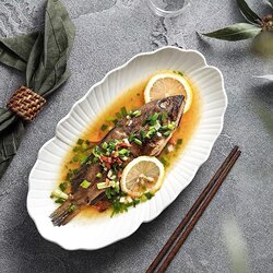 Ceramic Pure White Fish Plate Fancy For Home Steamed Fish Plate Grilled Fish Large Fish Plate New arrival Plate Oval Plate Ceramic Pure White Fish Plate Fancy For Home Steamed Fish Plate Grilled Fish Large Fish Plate New arrival Plate Oval Plate
