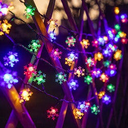 Solar-Powered Outdoor Camping Waterproof Star and Snowflake String Lights Flashing Lights for Rural Courtyard Garden Starry Sky Decoration Solar-Powered Outdoor Camping Waterproof Star and Snowflake String Lights Flashing Lights for Rural Courtyard Garden Starry Sky Decoration