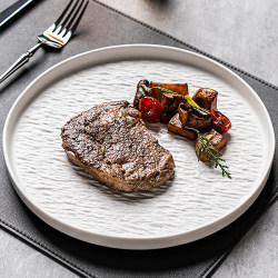 Steak Dinner Plate, Household Ceramic Plate, Round Plate, High-End Accessible Luxury Presentation, Commercial Tableware, Stone Pattern Western Food Plate Steak Dinner Plate, Household Ceramic Plate, Round Plate, High-End Accessible Luxury Presentation, Commercial Tableware, Stone Pattern Western Food Plate