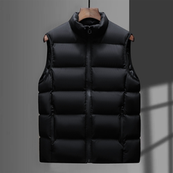 Winter warm black stand collar men's vest Winter warm black stand collar men's vest