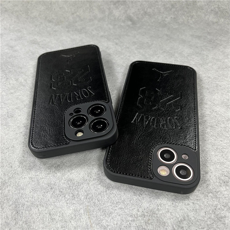Jordan 23 New Embossed Synthetic Leather 15, 14, 13, 12 iPhone Case