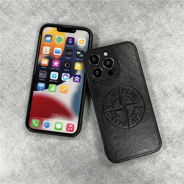 Stone Island New Synthetic Leather Stitch 15, 14, 13, 12 iPhone Case