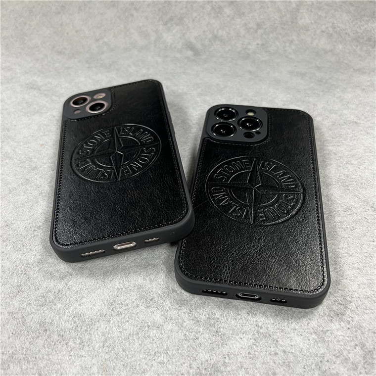 Stone Island New Synthetic Leather Stitch 15, 14, 13, 12 iPhone Case