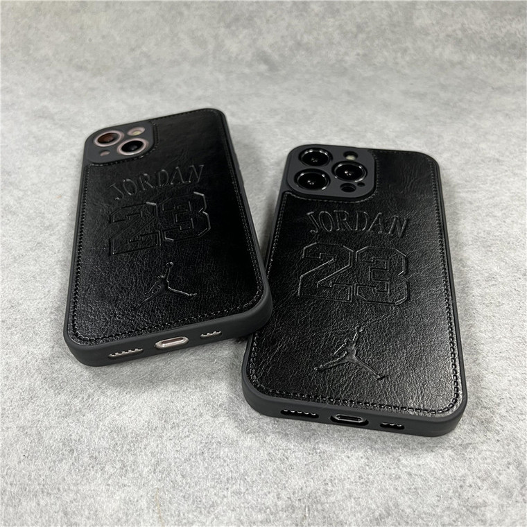 Jordan 23 New Embossed Synthetic Leather 15, 14, 13, 12 iPhone Case