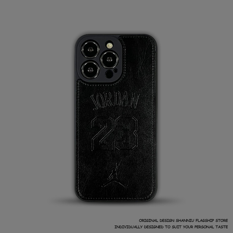 Jordan 23 New Embossed Synthetic Leather 15, 14, 13, 12 iPhone Case