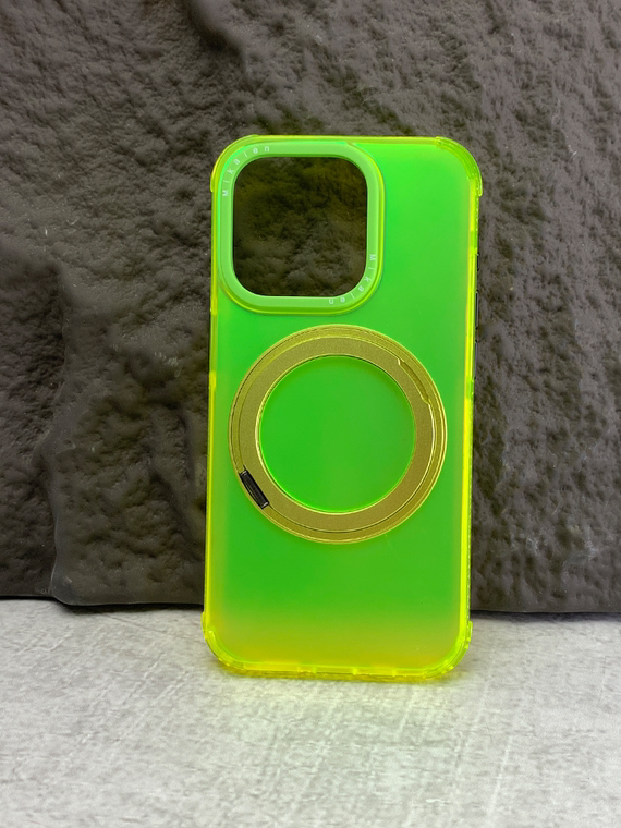 Neon Color MagSafe Ring Kickstand 15, 14, 13, 12 iPhone Case