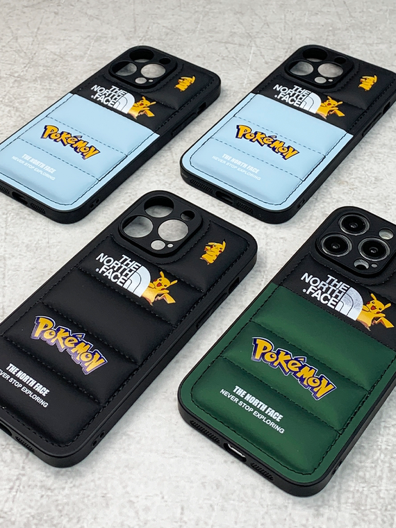 Pokemon The North Face New Pikachu Puffy Puffer Down Jacket 15, 14, 13, 12, 11 iPhone Case