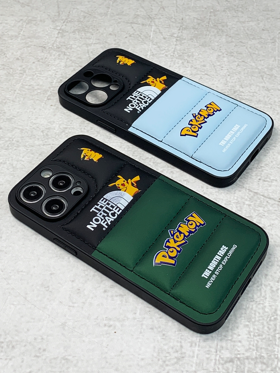 Pokemon The North Face New Pikachu Puffy Puffer Down Jacket 15, 14, 13, 12, 11 iPhone Case