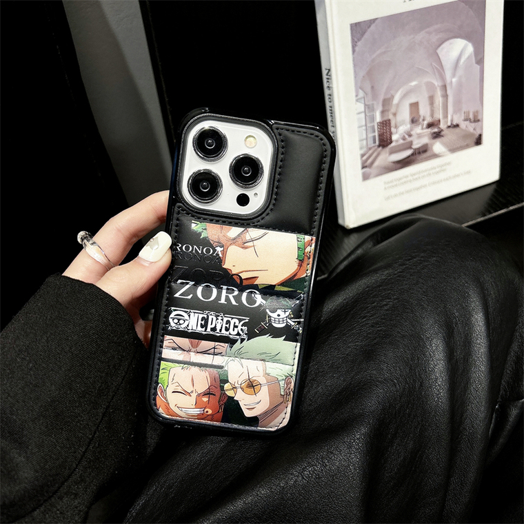 New One Piece Zorro Luffy Anime Puffy Puffer Down Jacket 15, 14, 13, 12 iPhone Case