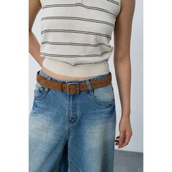 Rebornique Brown Suede Leather Design Versatile Belt Suede Belt Rebornique Brown Suede Leather Design Versatile Belt Suede Belt