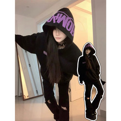 American High Street Fashion Brand Embroidered Hoodie for Women, Autumn and Winter, Unique and Super Stylish, Fleece-Lined and Thickened, Couple's Top American High Street Fashion Brand Embroidered Hoodie for Women, Autumn and Winter, Unique and Super Stylish, Fleece-Lined and Thickened, Couple's Top