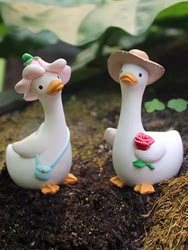 Mini White Duck Animal Figurine Garden Courtyard Potted Plant Rockery Landscaping Micro Landscape Outdoor Flower Pot Decoration Mini White Duck Animal Figurine Garden Courtyard Potted Plant Rockery Landscaping Micro Landscape Outdoor Flower Pot Decoration