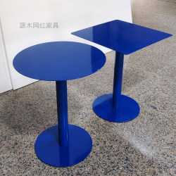 Klein Blue Square Table ins Side Table Internet Celebrity Milk Tea Shop Drink House Cafe Small Coffee Table Metal Table Klein Blue Square Table ins Side Table Internet Celebrity Milk Tea Shop Drink House Cafe Small Coffee Table Metal Table