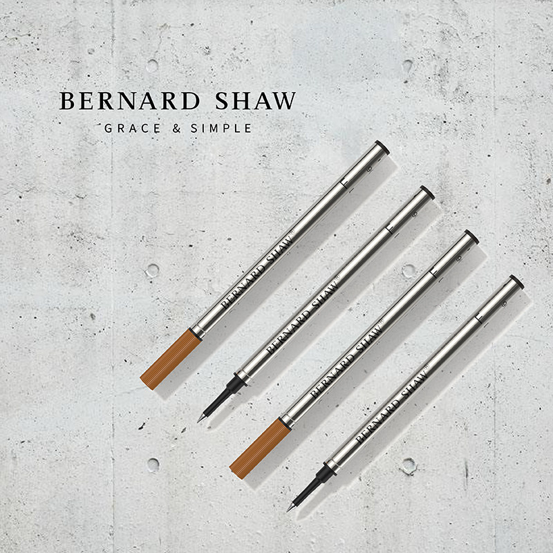 BERNARD SHAW | 버나드 쇼 볼펜 교체 리필 블랙 0.6MM 독일 방수 변색 방지 수성 시그니처 펜 속건성 리필 특수 교체 리필 2팩 -