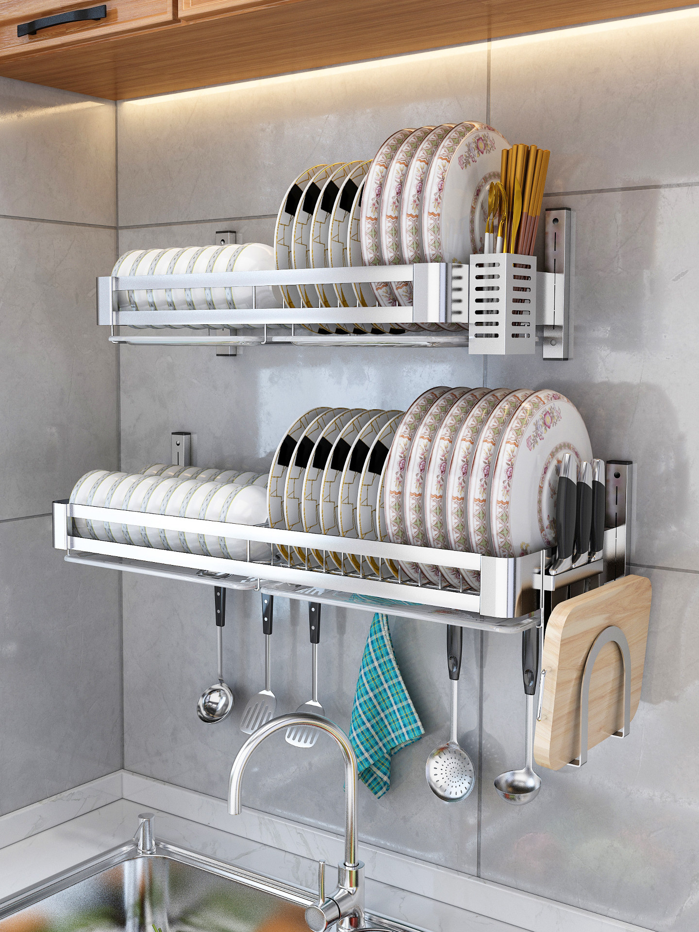 Stainless Steel Dish Wall Hung Dish Drying Rack Dish Drying Rack
