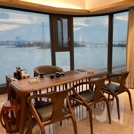 New Chinese style balcony tea table and chair combination old elm solid wood tea table Kung Fu tea table living room home tea table Zen meaning
New Chinese style balcony tea table and chair combination old elm solid wood tea table Kung Fu tea table living room home tea table Zen meaning